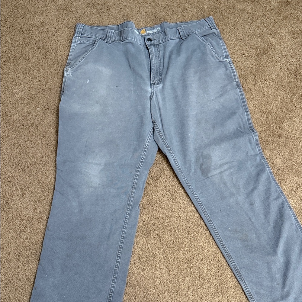Carhartt Men's Canvas Work Pants - Slate gray